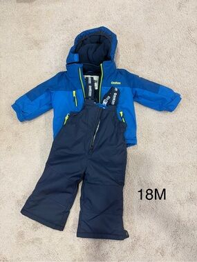 OshKosh Blue Winter Jacket and Navy Snow Pants Set - 18M